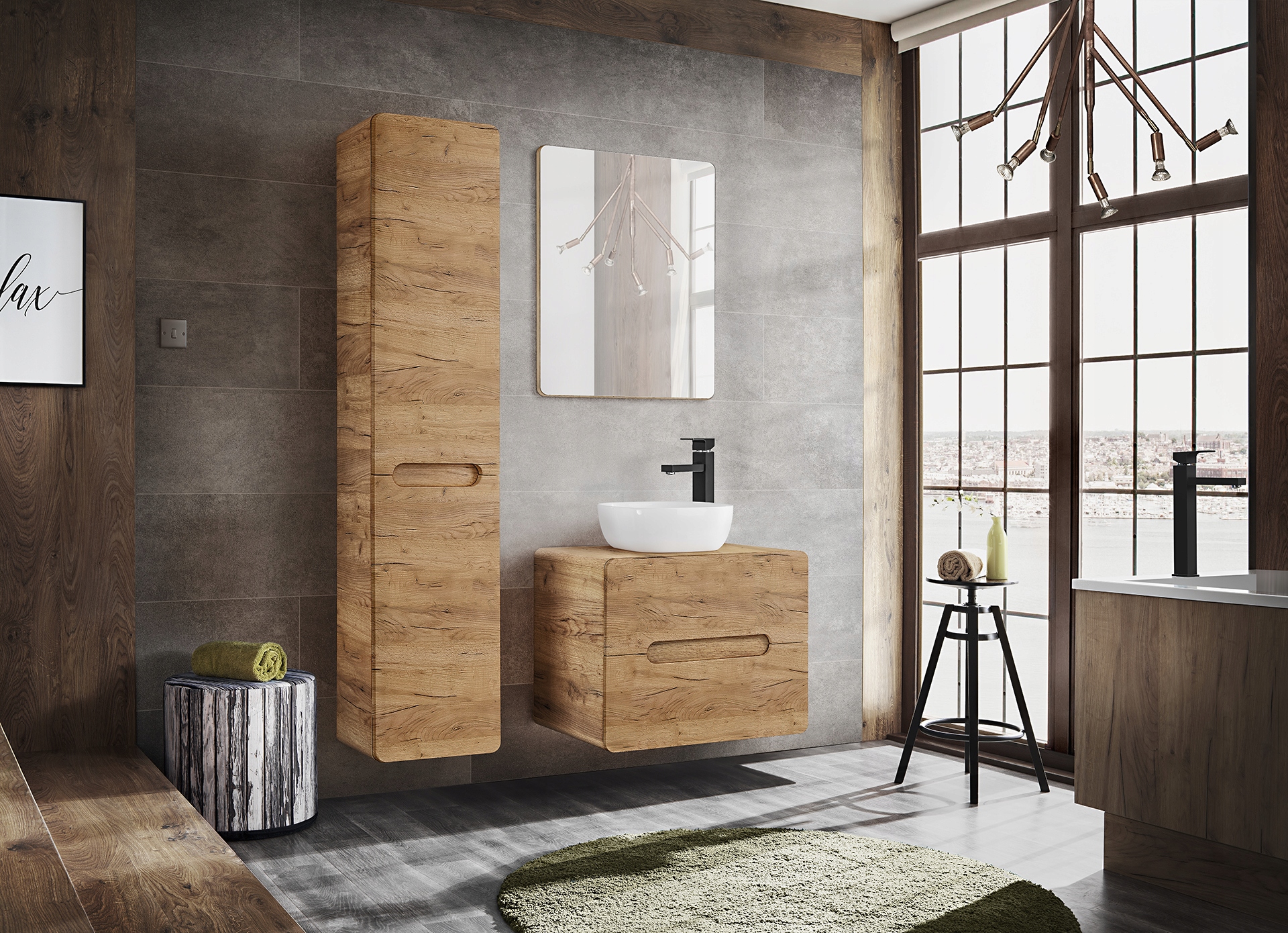 Słupek z koszem na pranie ARUBA CRAFT 804 Wysokość mebla 170 cm