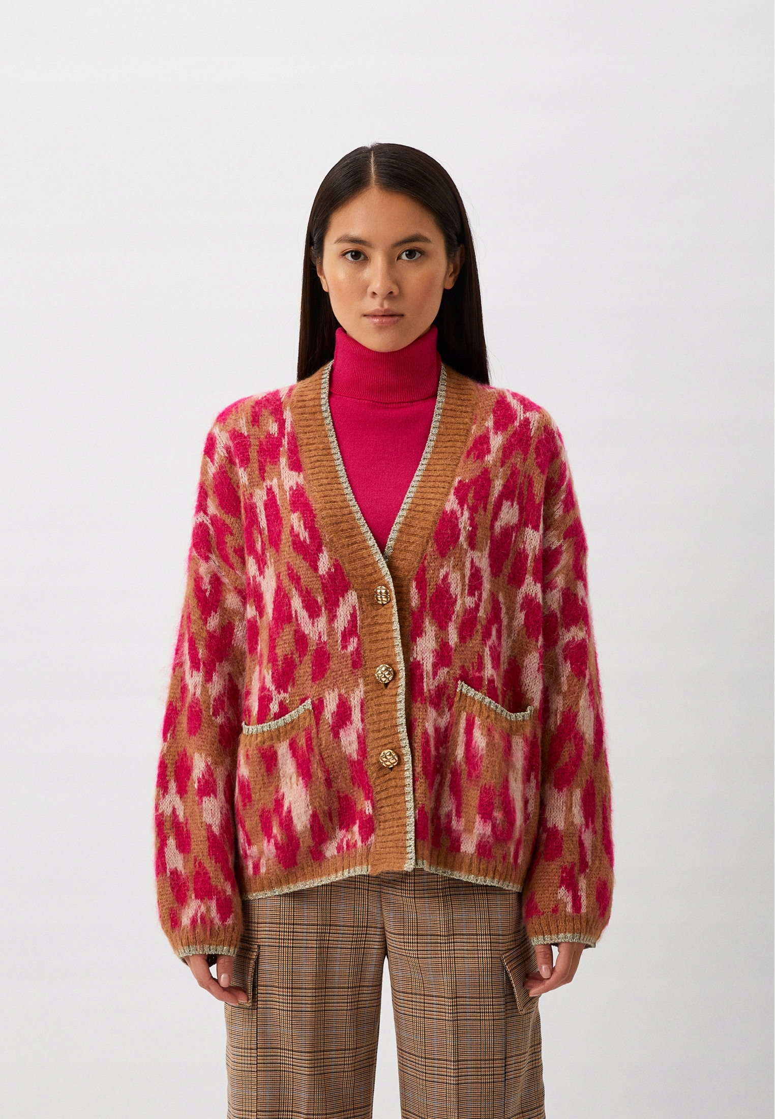 Liu Jo Barevný Kardigan Vzor Knoflíky (M)