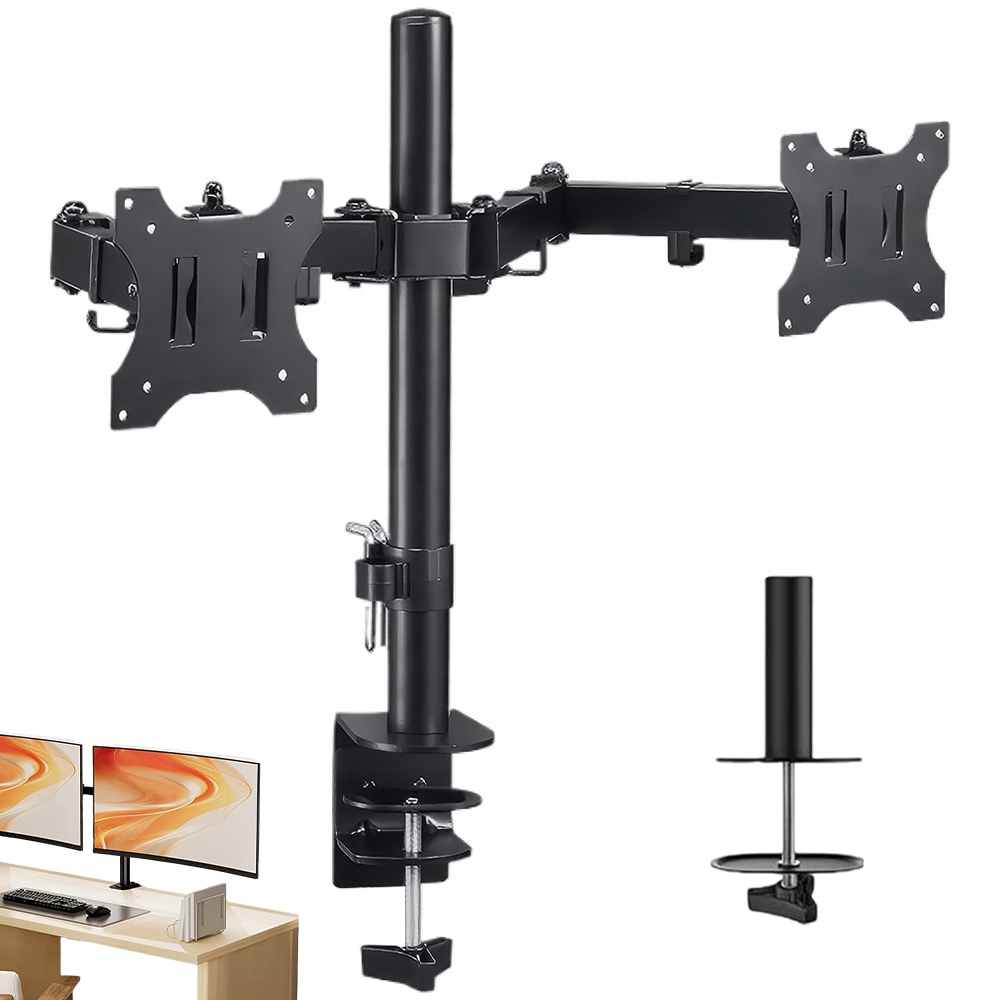 Dvojitý Držák Vesa 75X75 100X100 Rotace 360° Pro Monitory 13-30 Palců