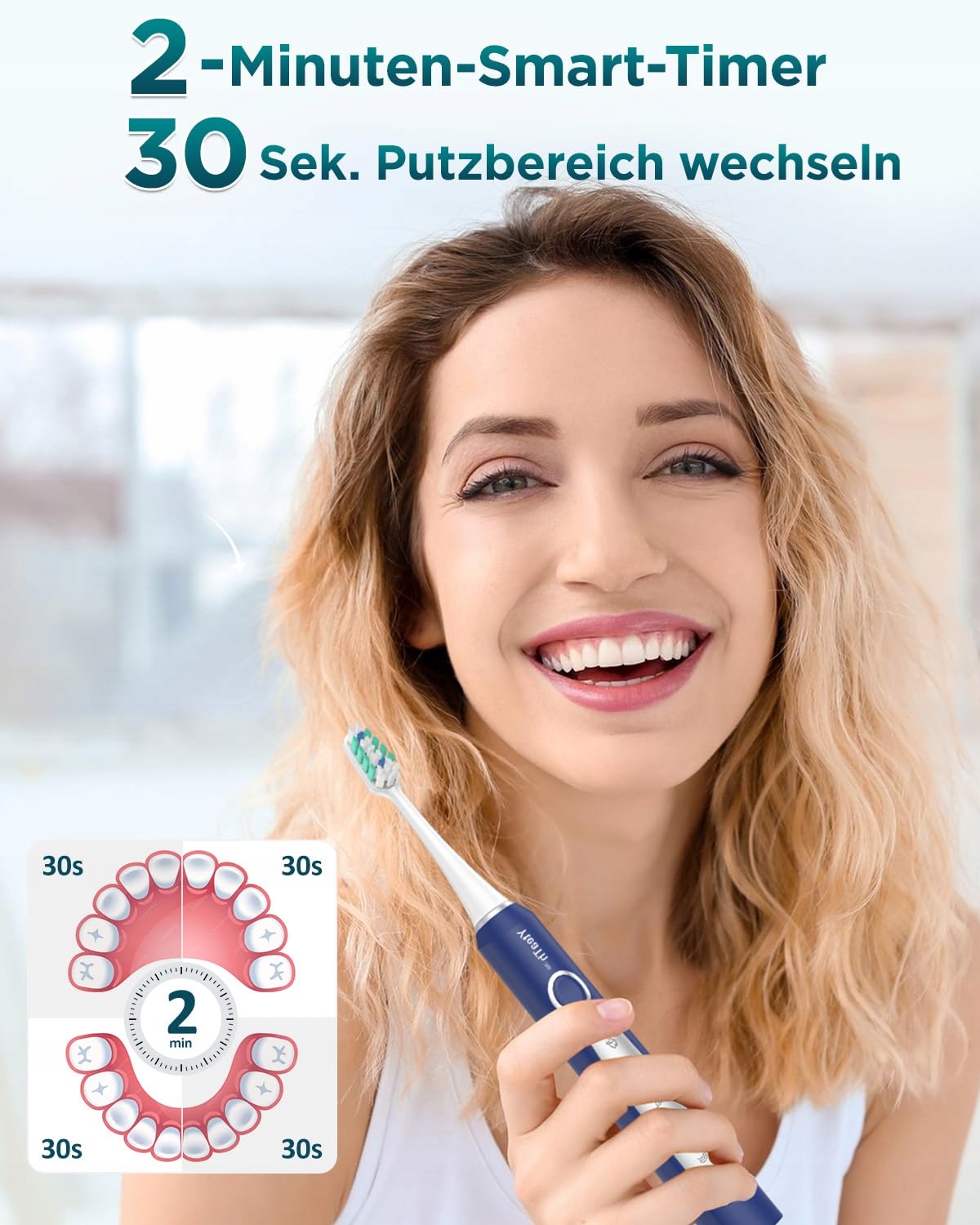 Elektryczna soniczna szczoteczka do zębów dla mężczyzn z 8 Główkami — miniatura 6