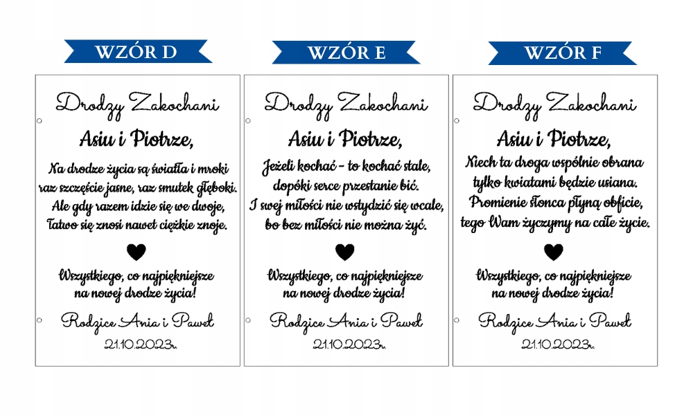 PERSONALIZOWANA KARTKA ŚLUBNA WESELE PREZENT Szerokość produktu 14 cm