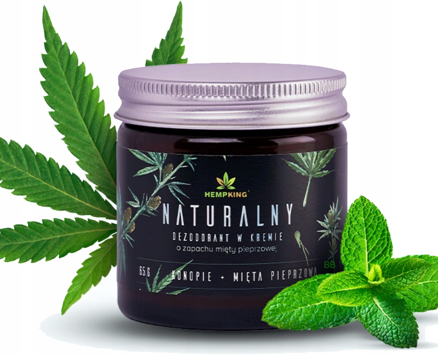 Hempking Naturalny dezodorant w kremie Cbd olej konopny, mięta pieprzowa