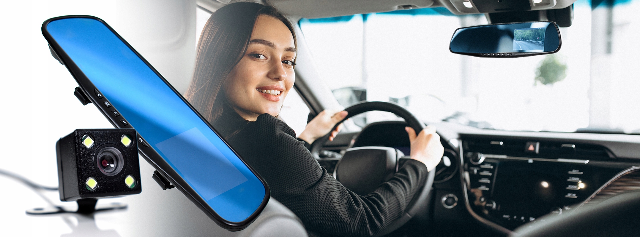 Wideorejestrator lusterko wsteczne microSD GRATIS Marka Webski