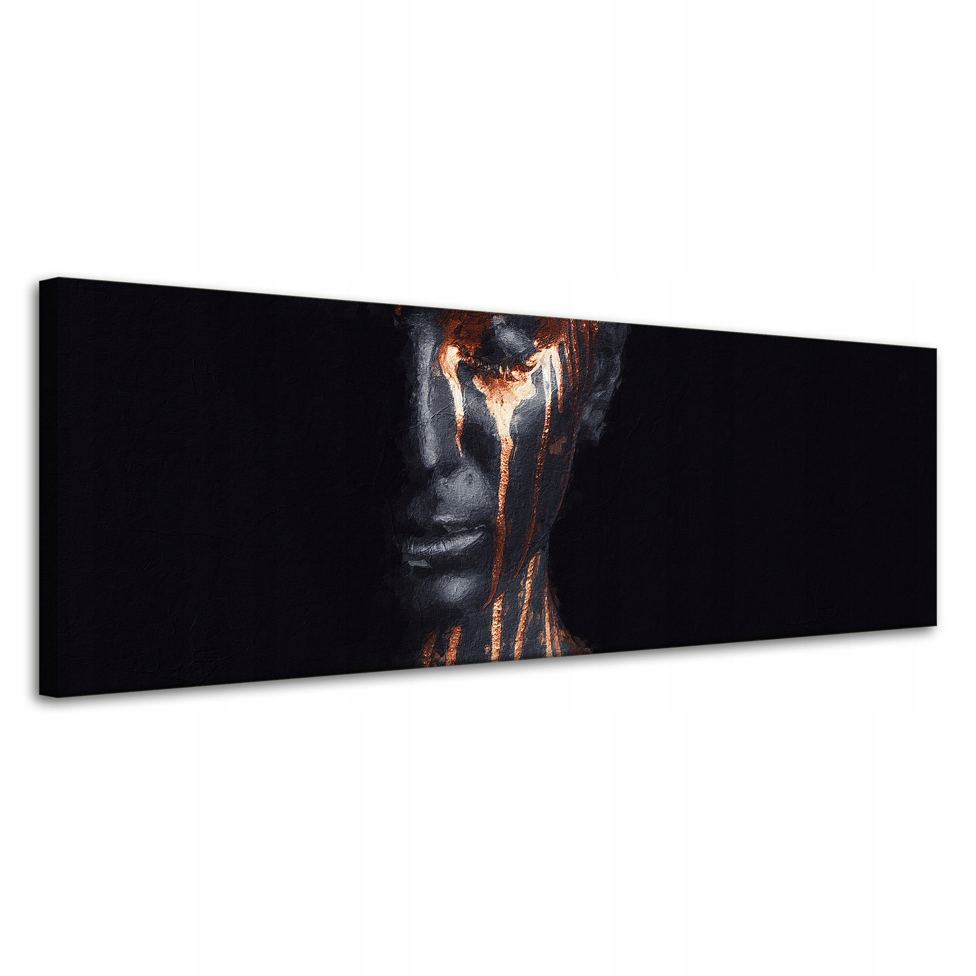 Obraz na plátně Černá žena Hnědé pruhy Umění 120x40 cm