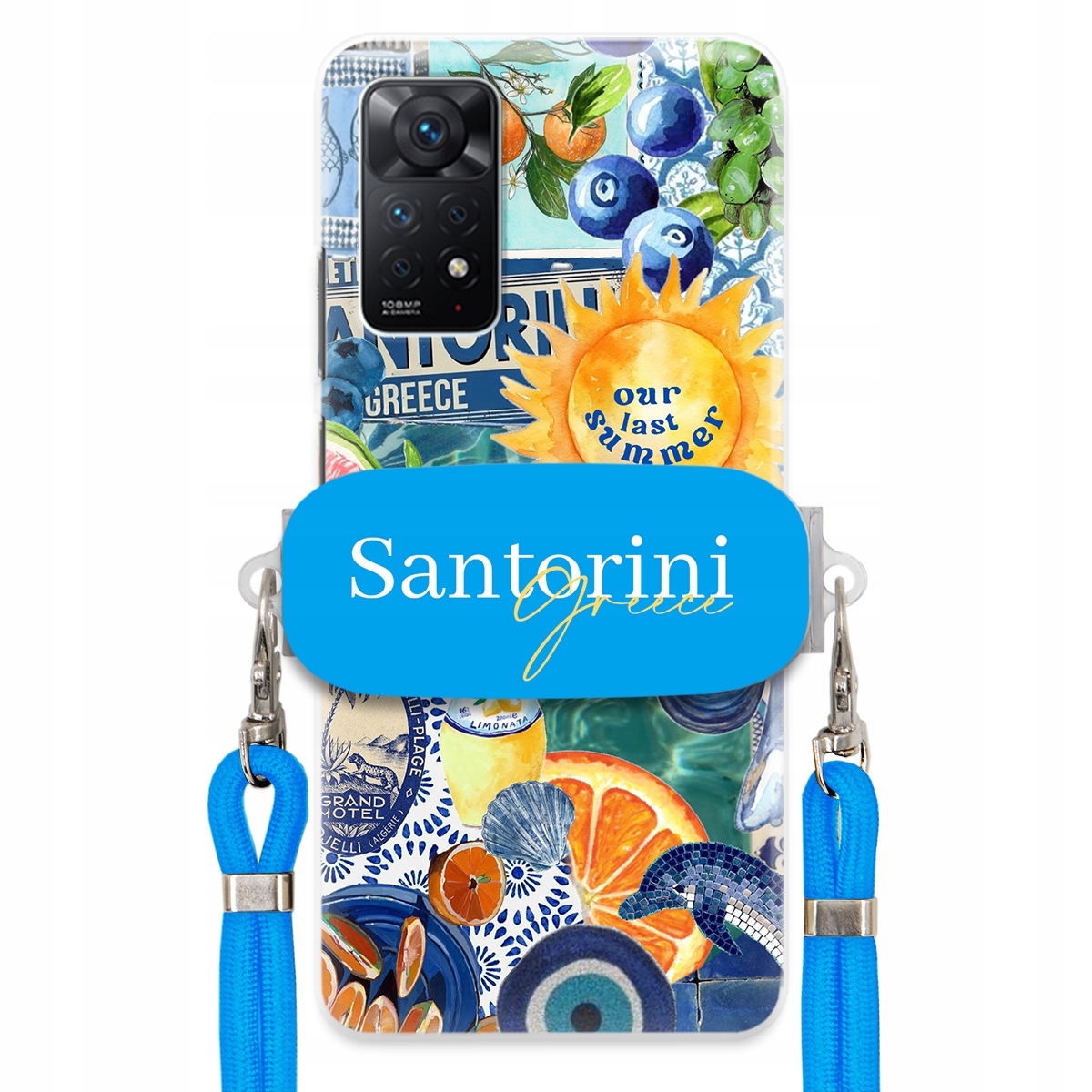 Pouzdro pro Xiaomi Redmi Note 11 Pro 5G Crossbody vodítko modré držák Santorini