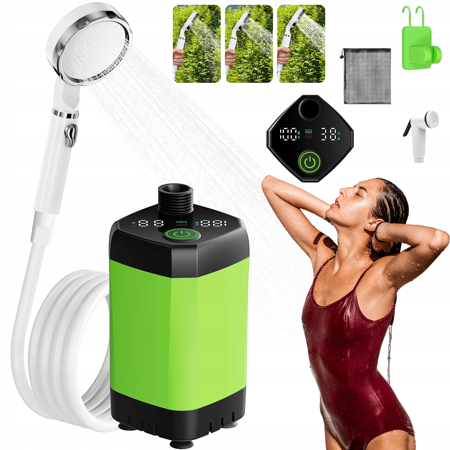 Turistická Sprcha Kempingová Přenosná 6000 Mah S Hadicí