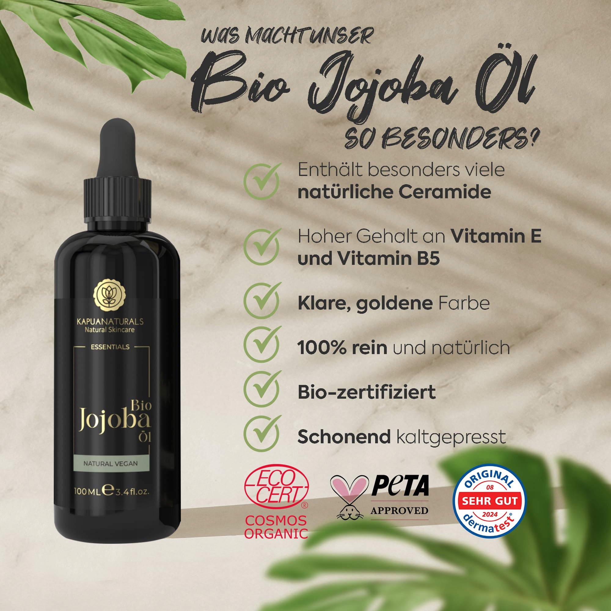BIO JOJOBA OLEJ 100ml Naturalny Do Włosów Skóry Paznokci Wegański — miniatura 3