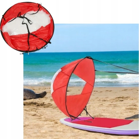 Żagiel Do Deski Sup Kajaka Pontonu Supa Żagiel Składany Czerwony