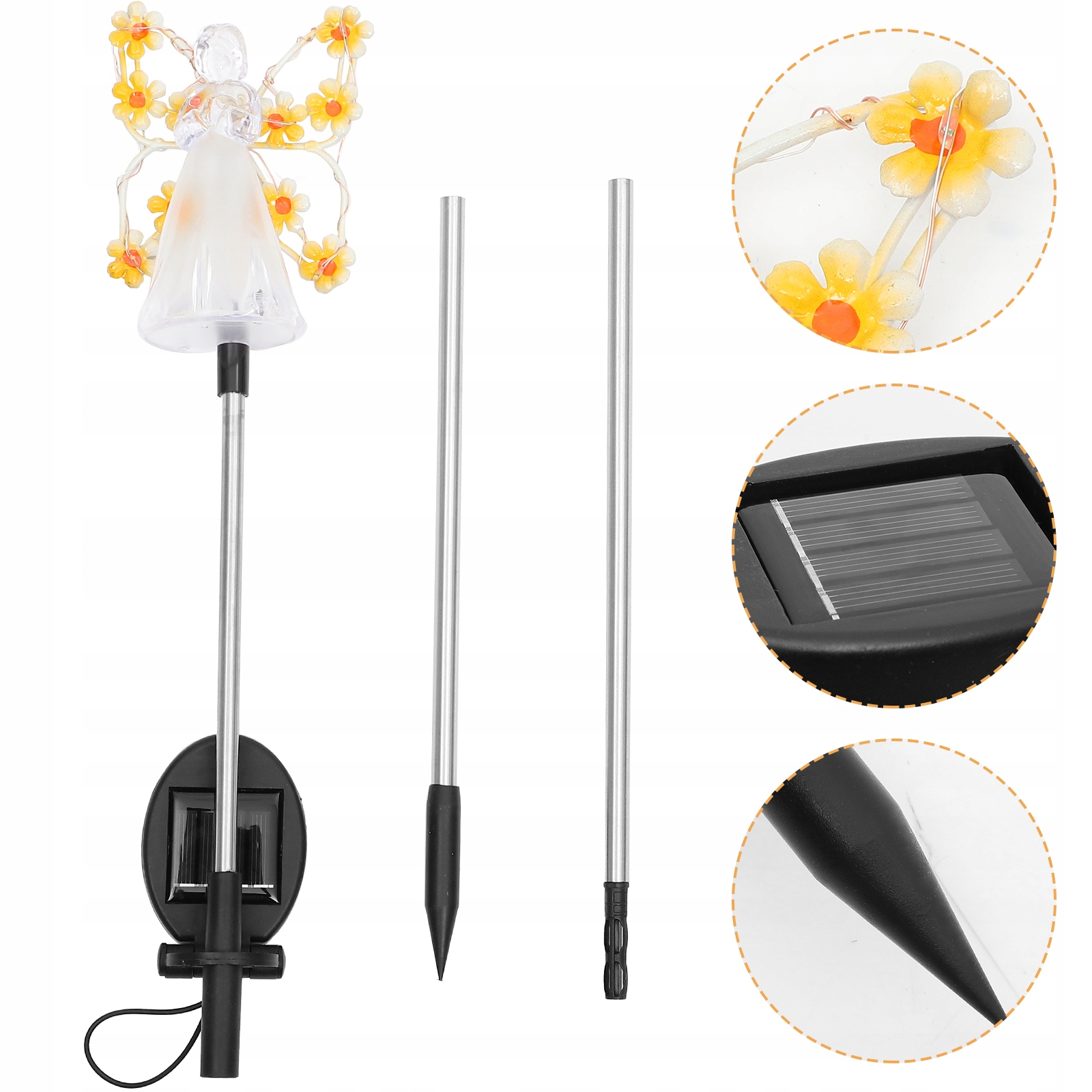 DEKORACYJNA LAMPA SOLAROWA ANIOŁY DLA CMENTARZA, OŚWIETLENIE OGRODOWE