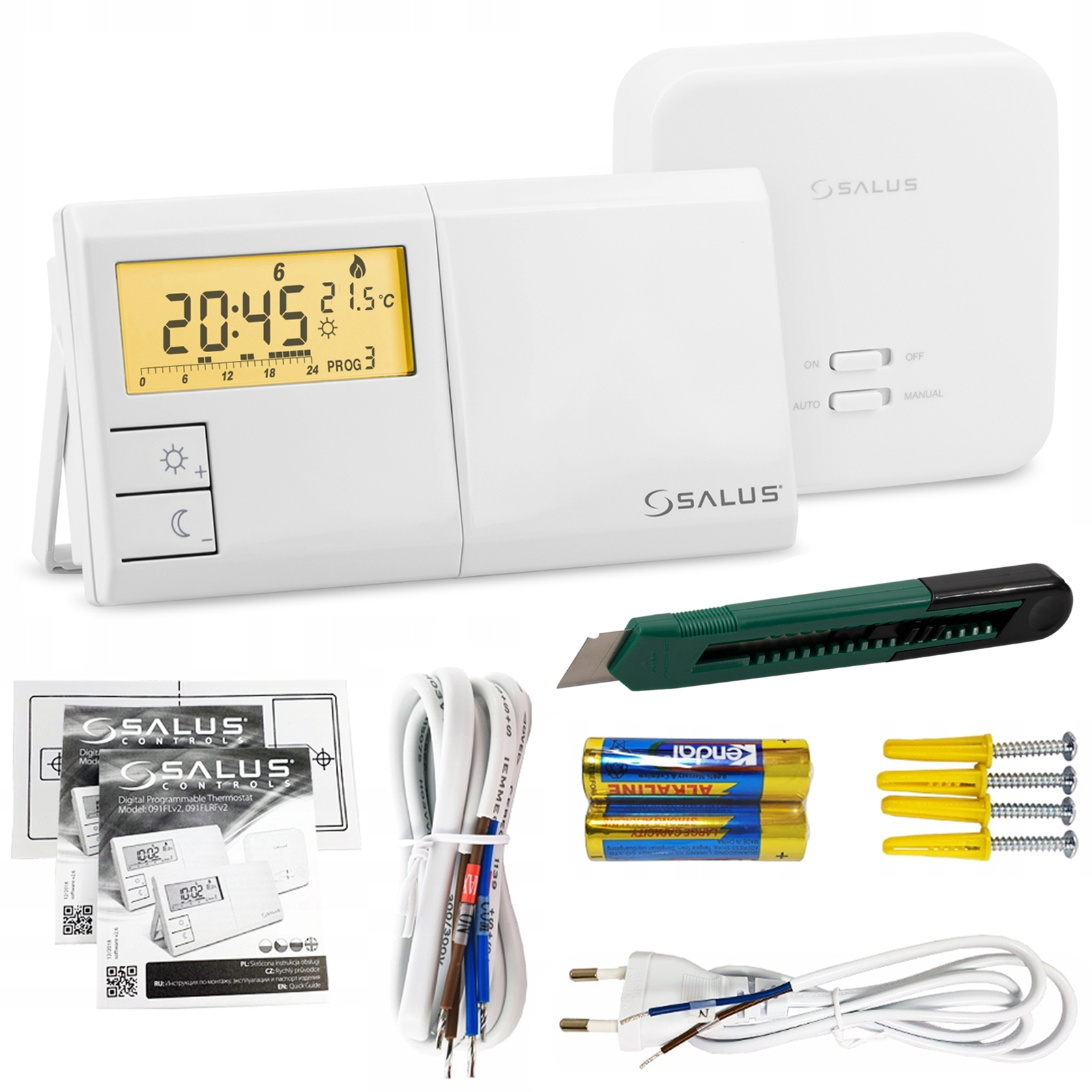 Ovládač Bezdrôtového Regulátora Salus 091FLRFV2 Termostat Kotlovej Pece Nôž
