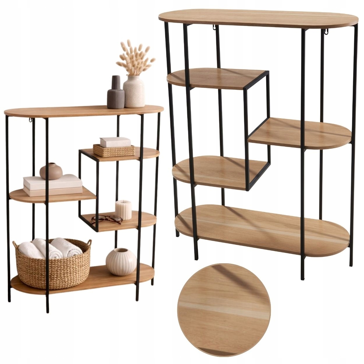 Regál s policami 77x33x95 cm do obývacej izby, kancelárie, na dekoráciu