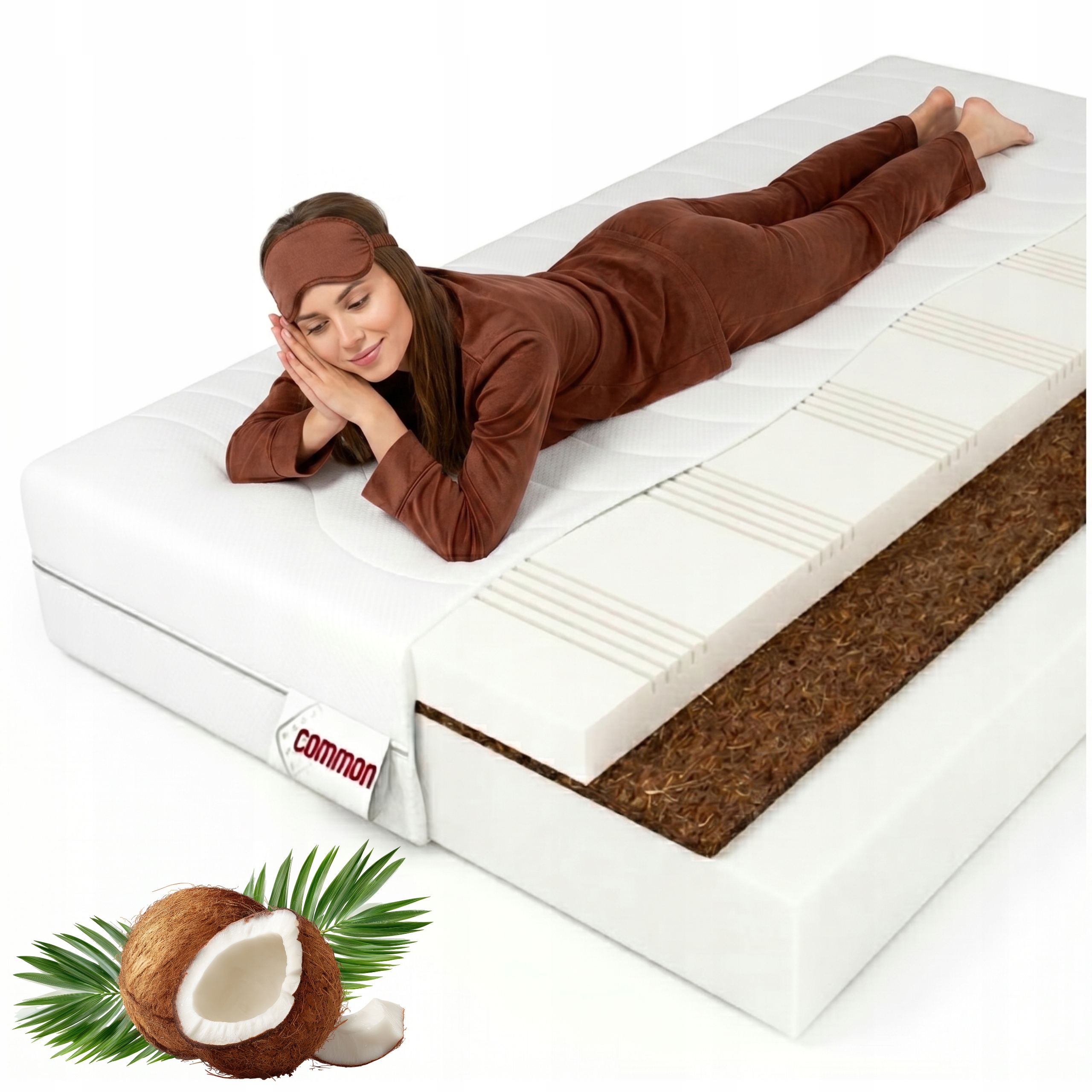 Materac 120x200 Piankowy H3 H4 Sana 19cm Dwustronny Mata Kokosowa Pikowany