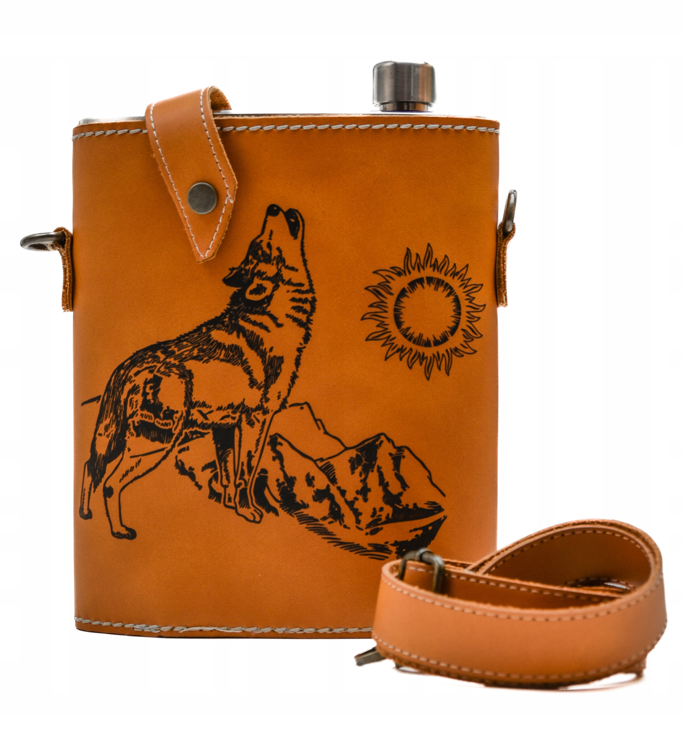 Placatka Velký Vlk XL 1,4 Litru Ocel Pouzdro