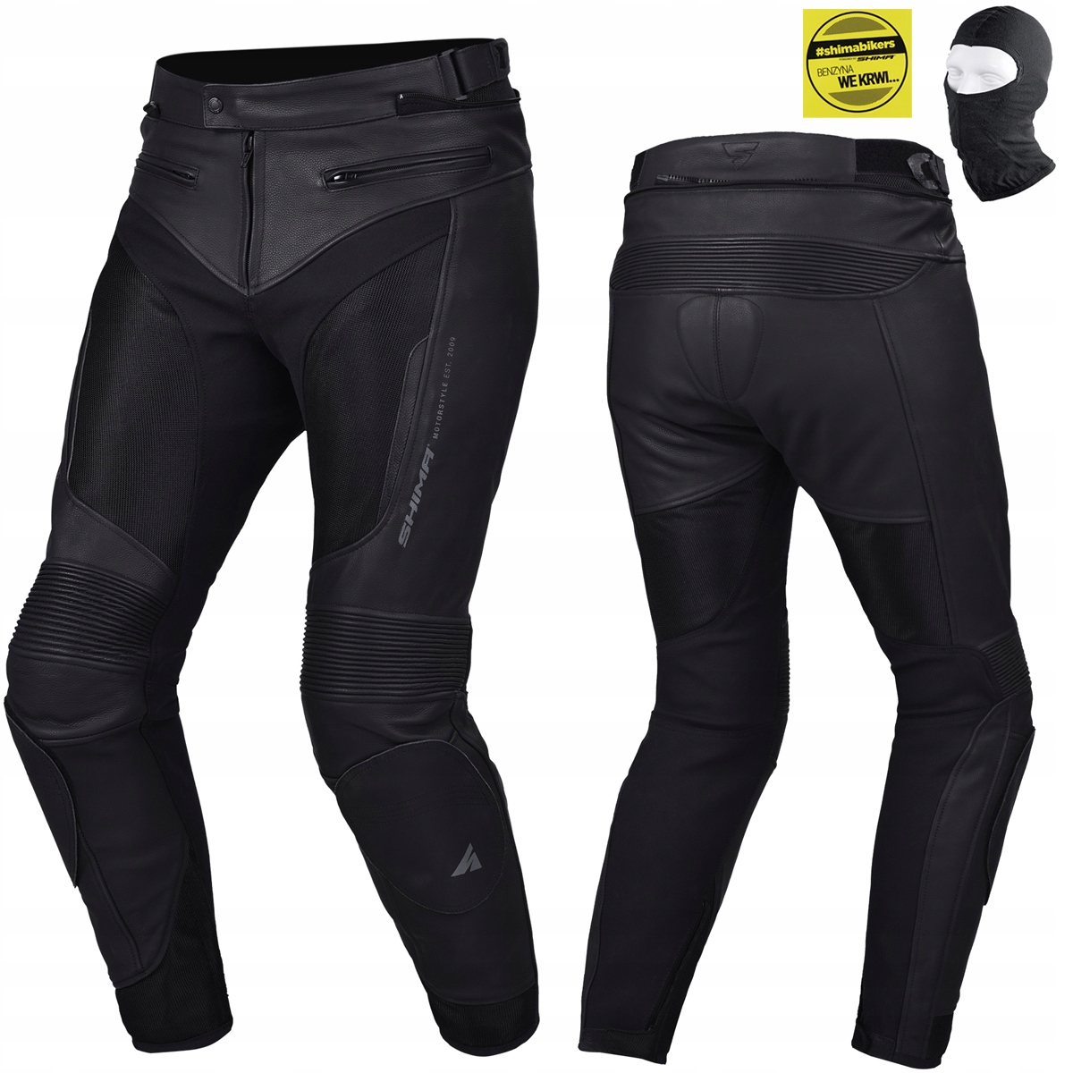 Motocyklové Nohavice Shima Piston Black Pánske Kožené Čierne Darček