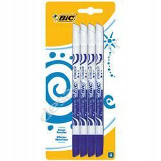 BIC WYMAZYWACZ 4 SZTUKI DWUSTRONNY USUWA NIEBIESKI ARTAMENT