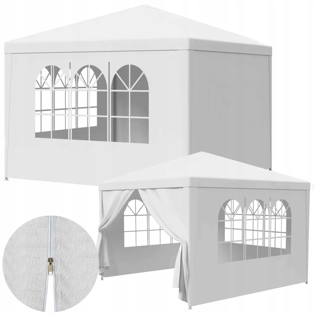 Pavilón Obchodný Záhradný Stan Cateringový Okná Párty 4 Steny 3x3M