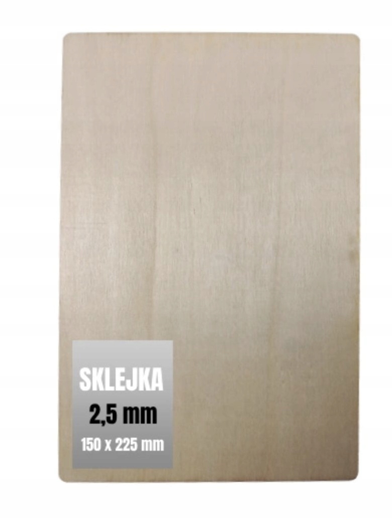 Sklejka 2,5mm 150x225mm Formatka Do Laserowej Obróbki
