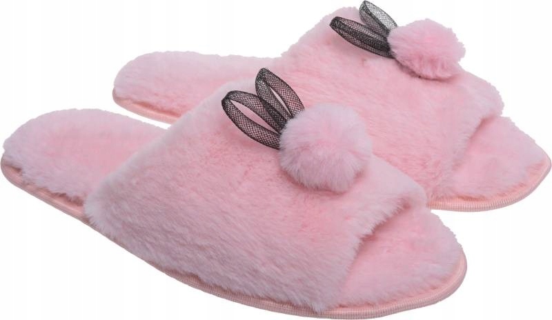 

Kapcie Pantofle Damskie Pompon I Uszy pudr róż 41