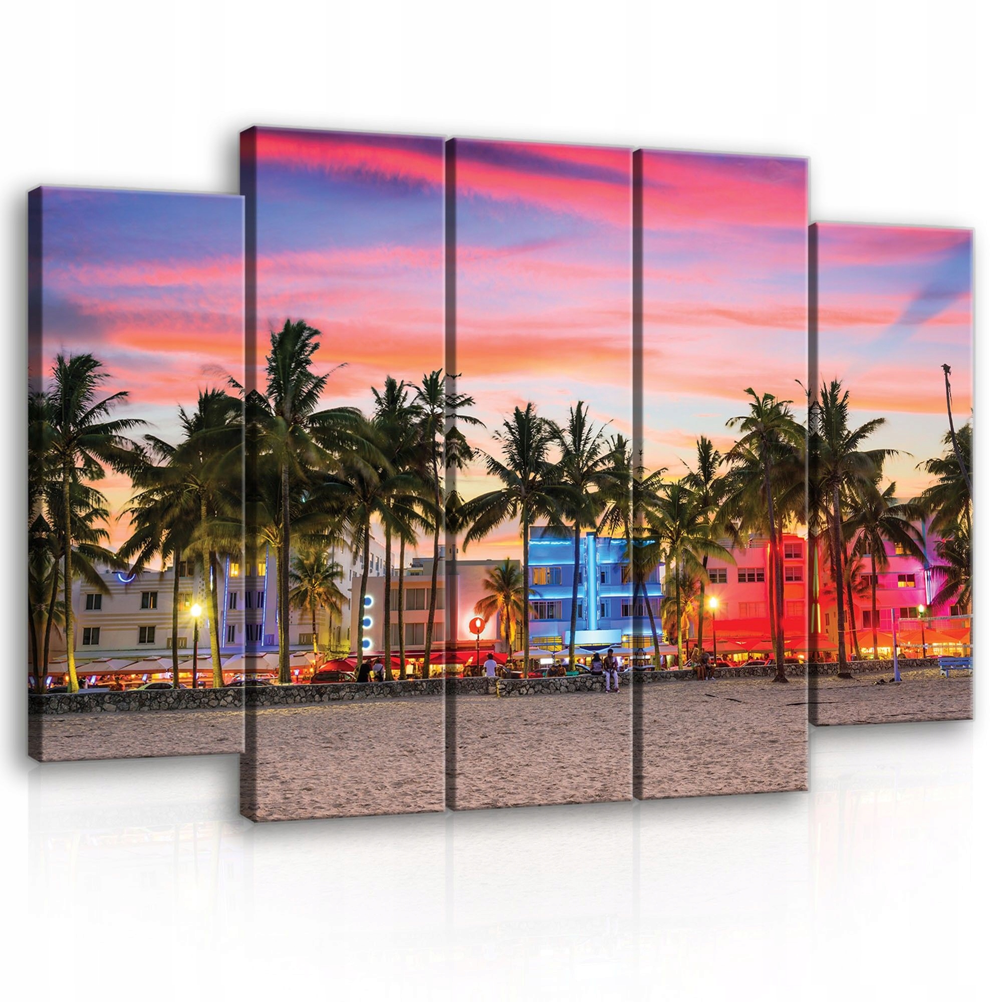 Obraz 150x100 Západ slnka trópy palmy pláž more oceán večer