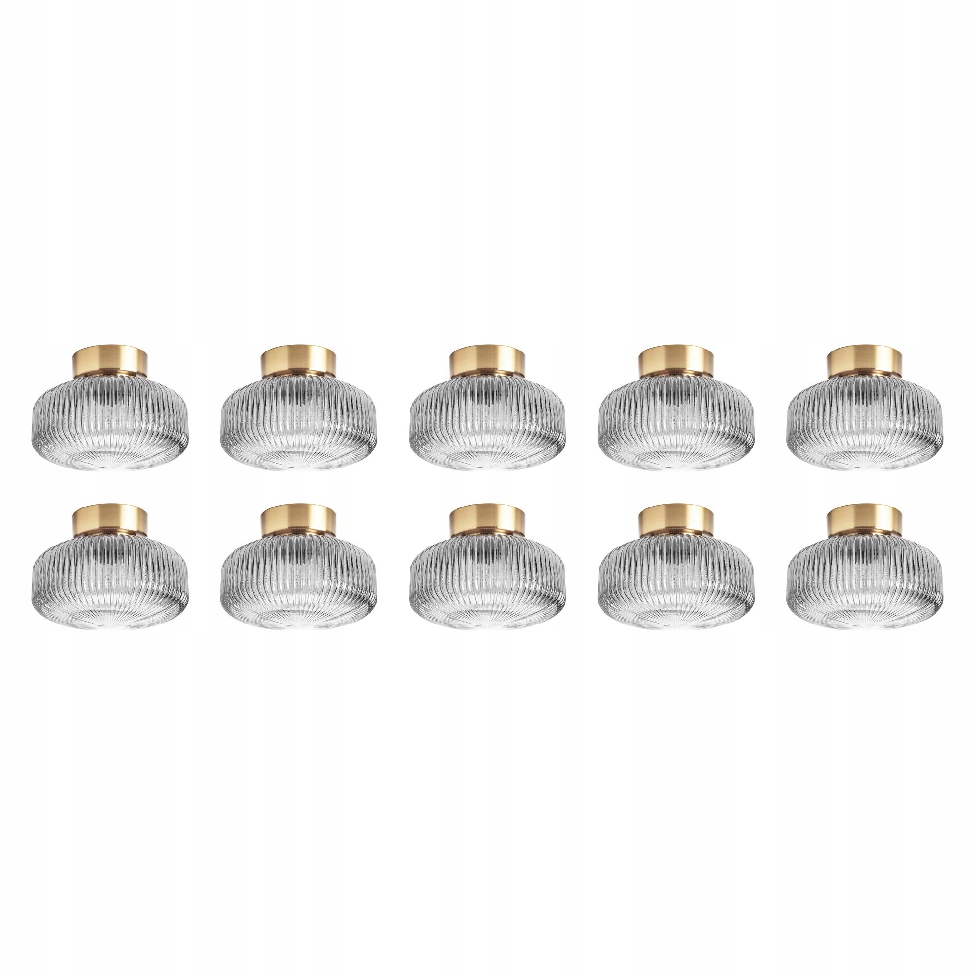 10 szt. Lampa sufitowa mosiądz szkło 27 cm design