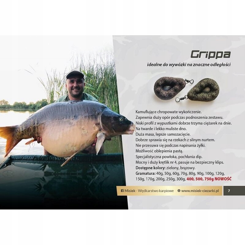 MISIEK CIĘŻARKI - Ciężarek -GRIPPA brązowa 150g Marka Misiek