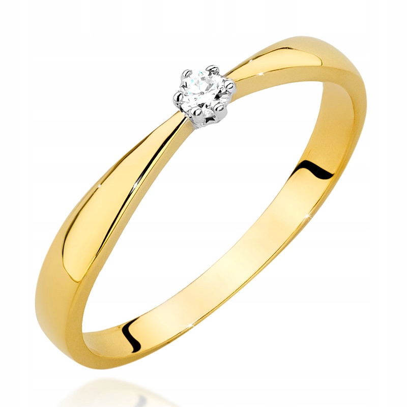 Krásný Zlatý Prstýnek ryzosti 585 Briliant 0,04 ct