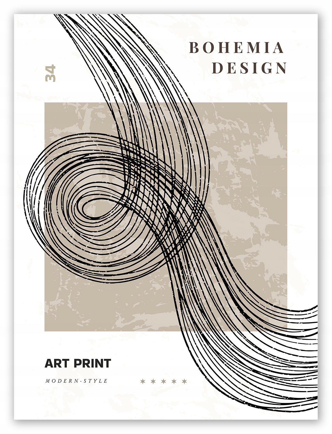 

Boho beżowy design Plakat 100x70cm obraz #T21