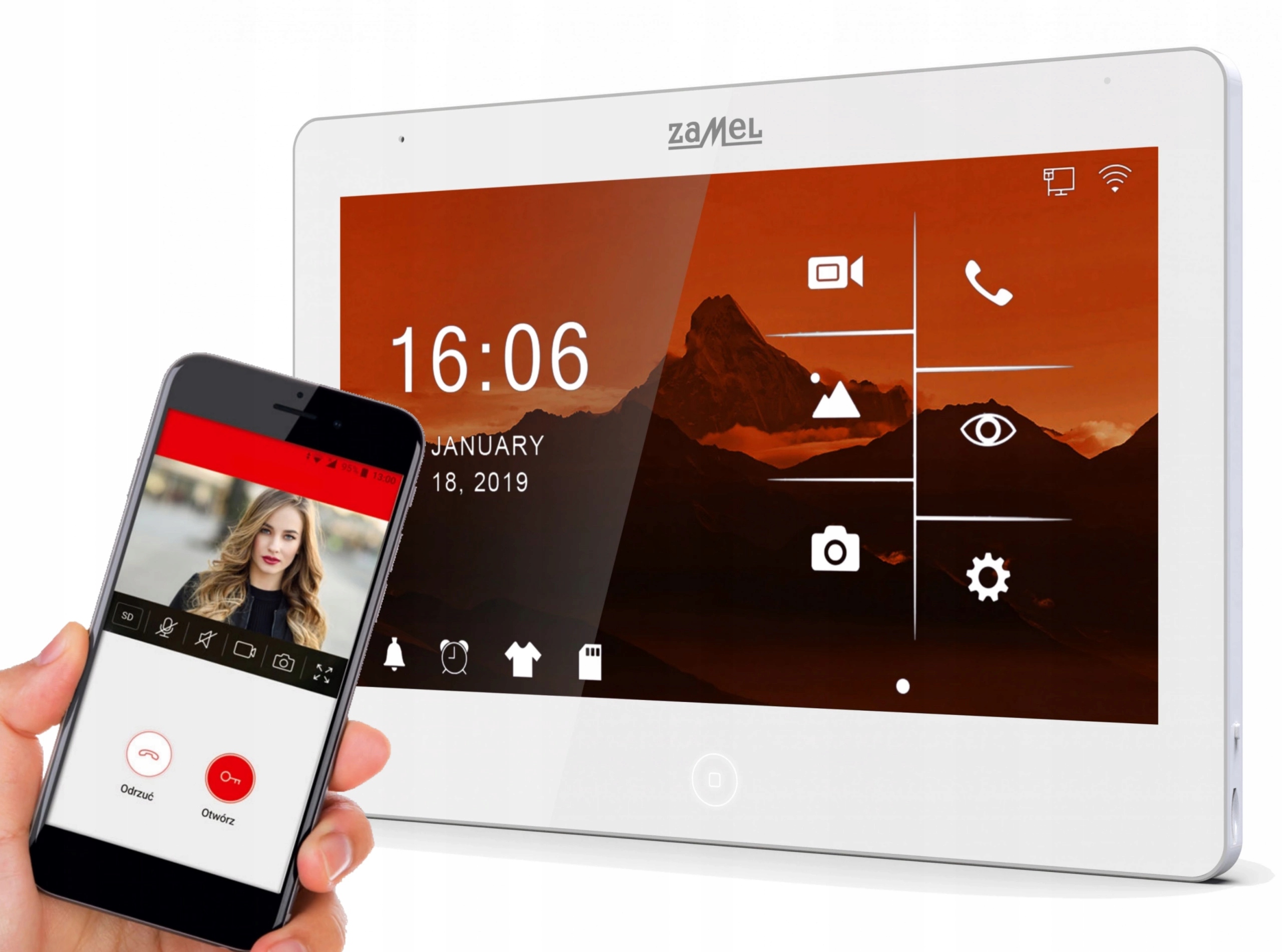 Video monitor Domofonu Dotykový WiFi Ip Zamel
