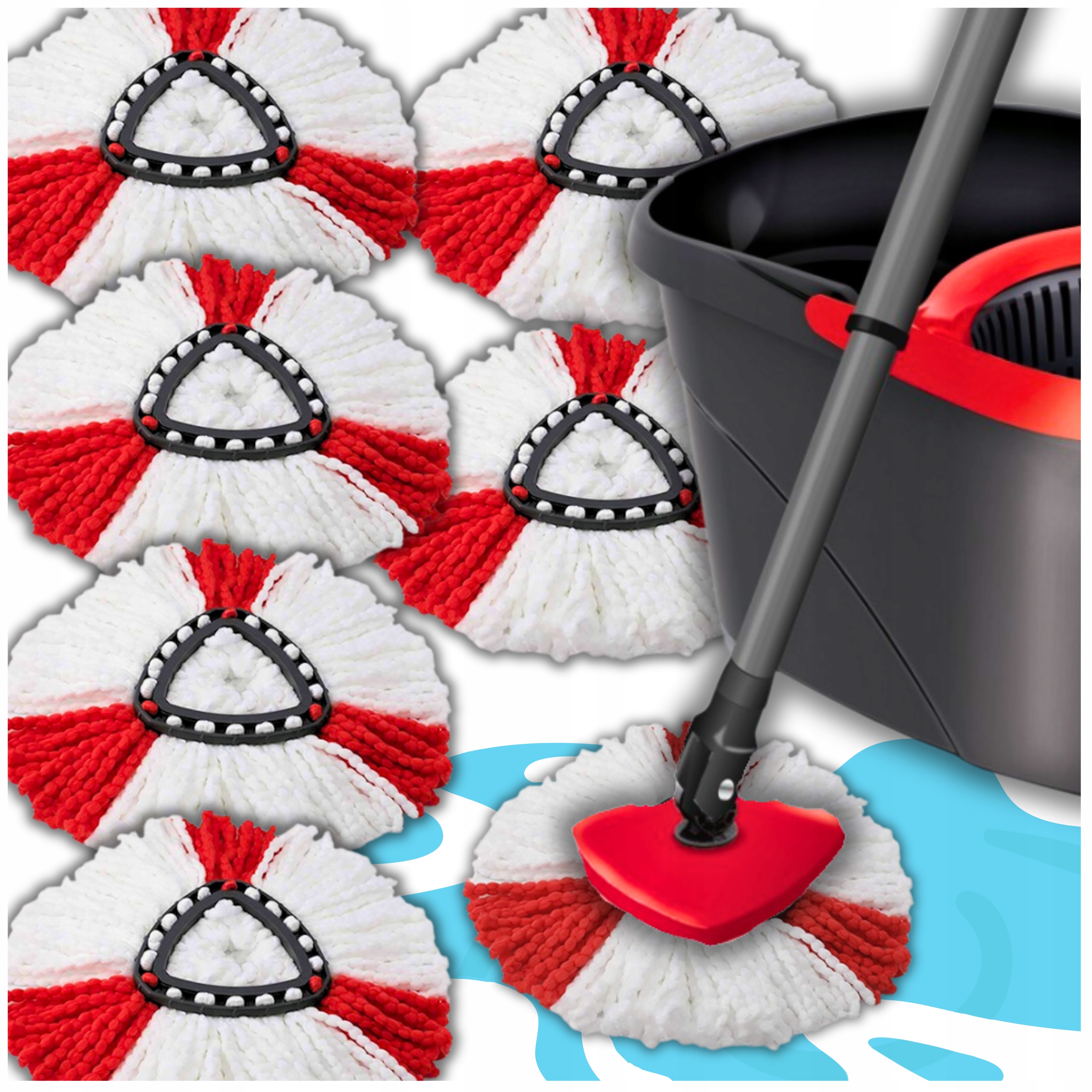 6x WKŁADY DO MOPA OBROTOWEGO VILEDA TURBO KOŃCÓWKI WKŁAD MEGA CHŁONNE ZAPAS