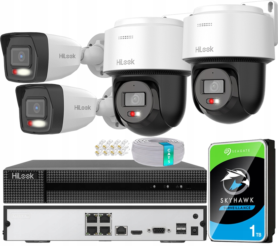 Ip monitorování 2 kamery Otočné 360° 2 tubusové kamery 4Mpx Nvr disk 1TB