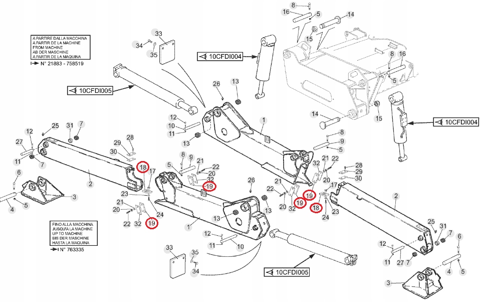 SLIZGI STABILIZATORA KOMPLET MANITOU MRT MRT X Part number 656973 912001
