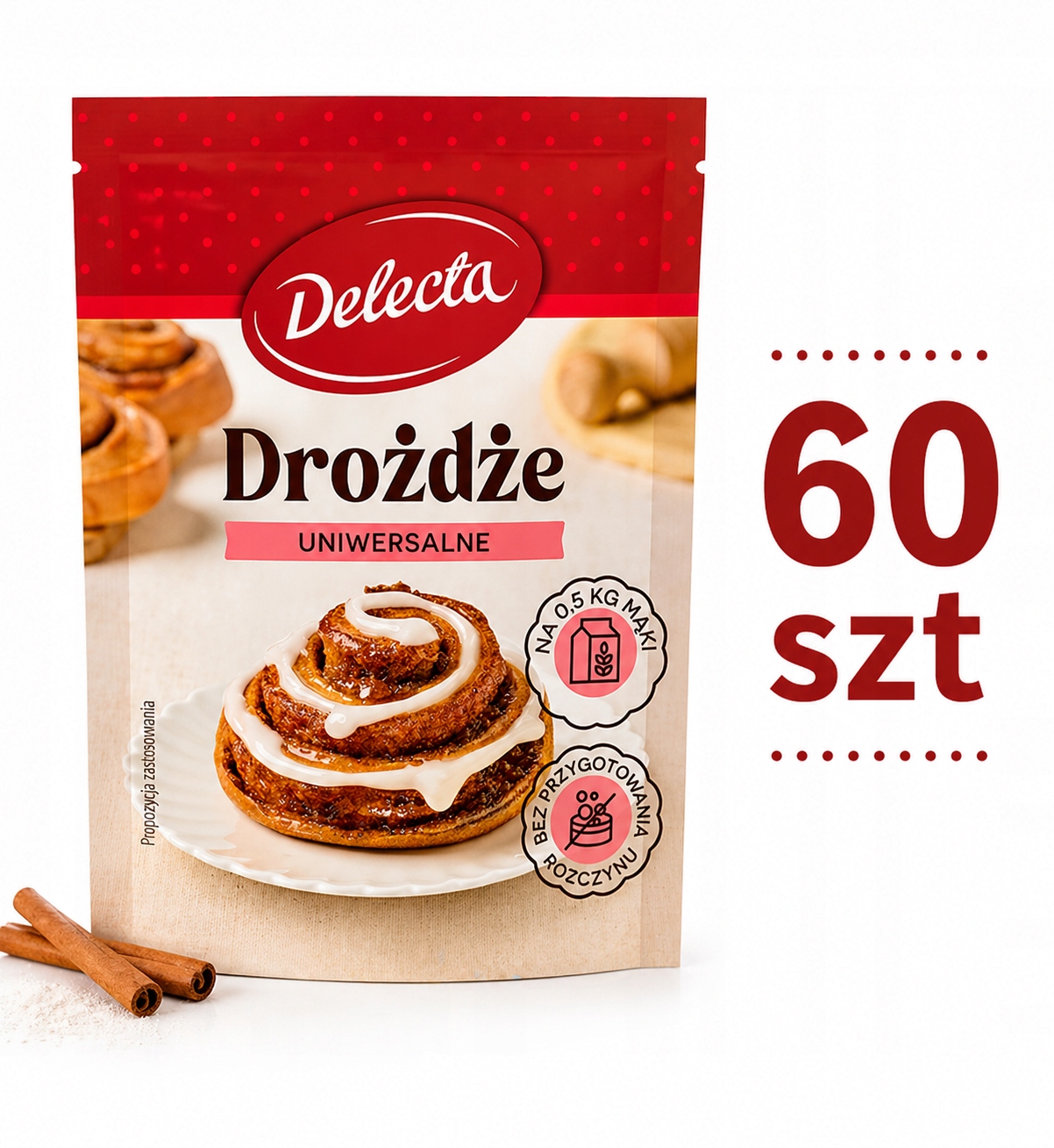 Instantní suché droždí Delecta 60x8 g – ideální droždí pro pečení koláčů