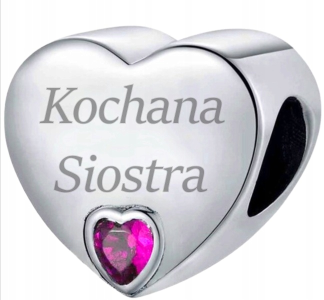 Charms stříbrné srdce Milovaná Sestra pro sestru přívěsek ryzost Stříbro s925