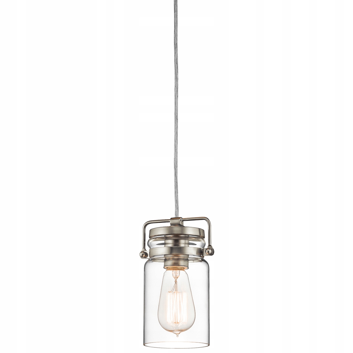 Závesná retro lampa brúsený nikel nad stôl ostrov bar pult Kichler