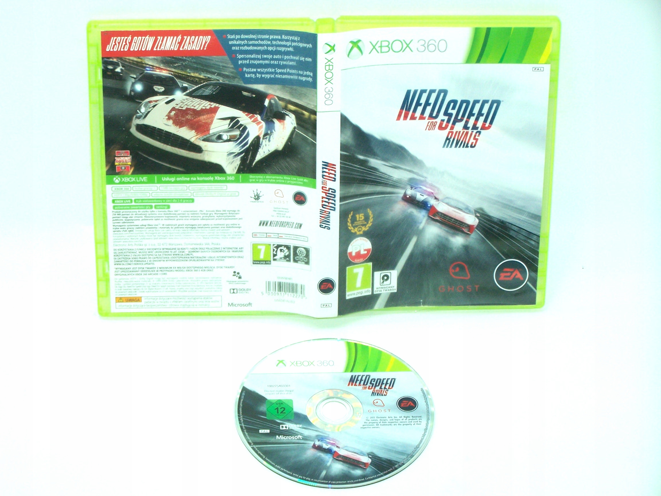 NEED FOR SPEED RIVALS / wyścigi na XBOX 360 / wersja PL Tematyka wyścigi