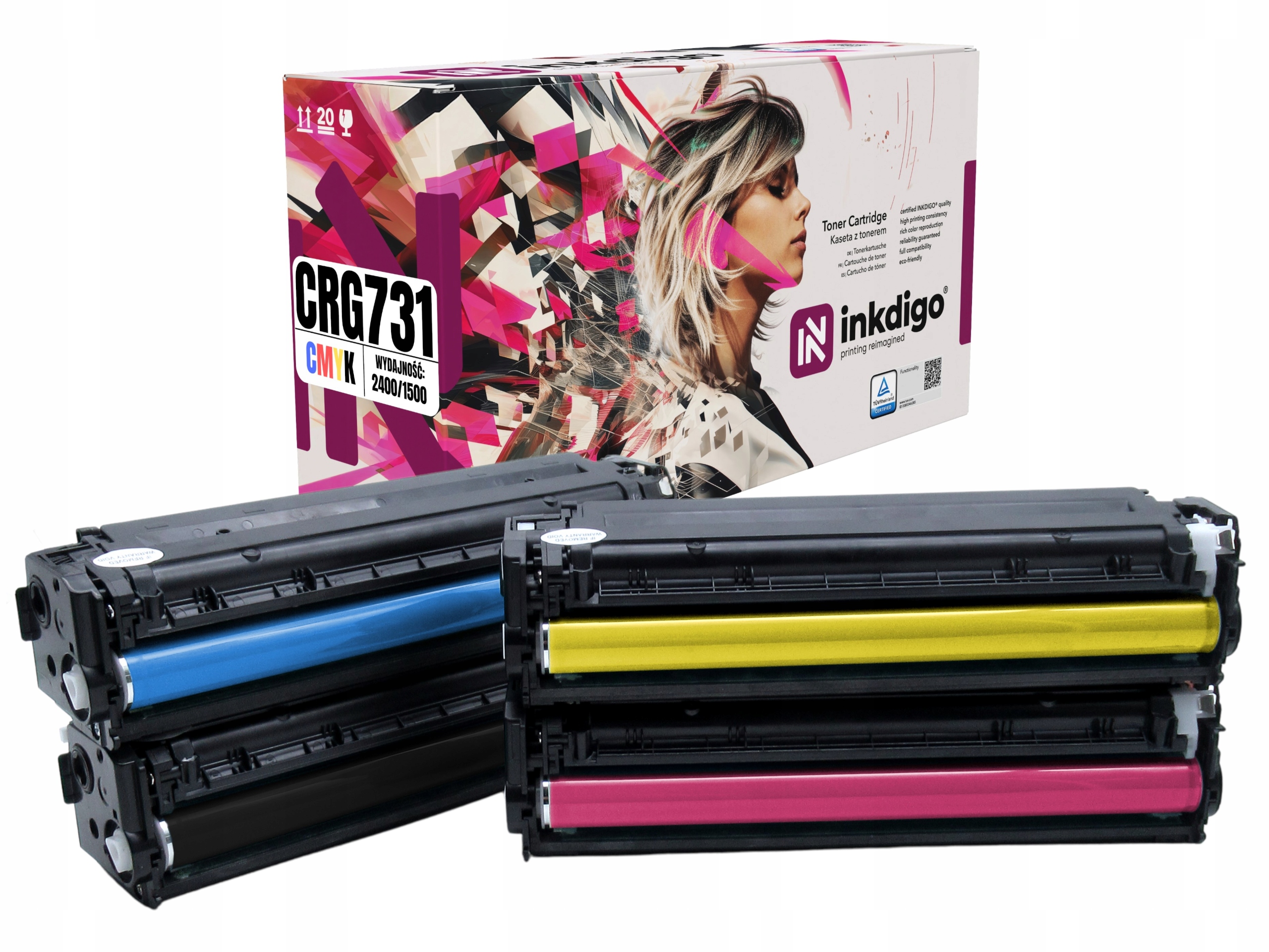 4x Toner CRG-731 Cmyk do drukarki Canon i-SENSYS MF628Cw – Komplet