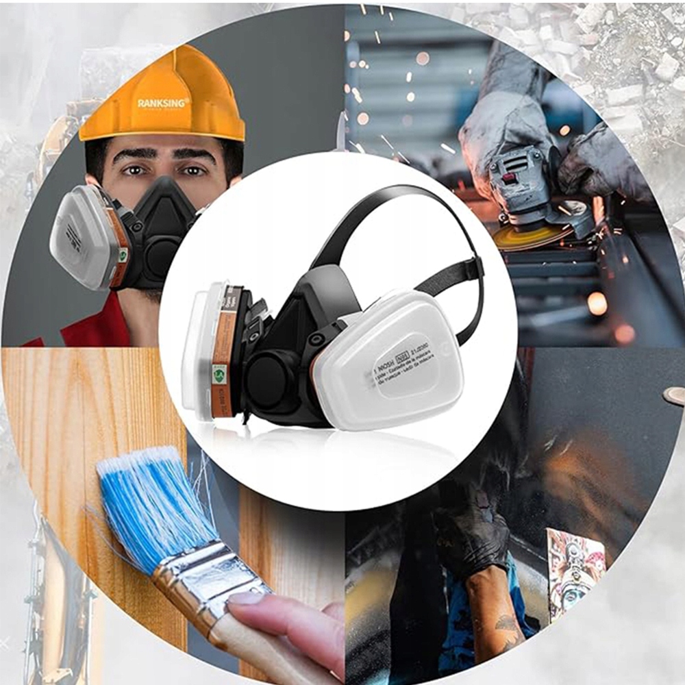 PÓŁMASKA MASKA LAKIERNICZA 6200 ZESTAW KOMPLETNA PRZECIWPYŁOWA OCHRONNA Model Maski