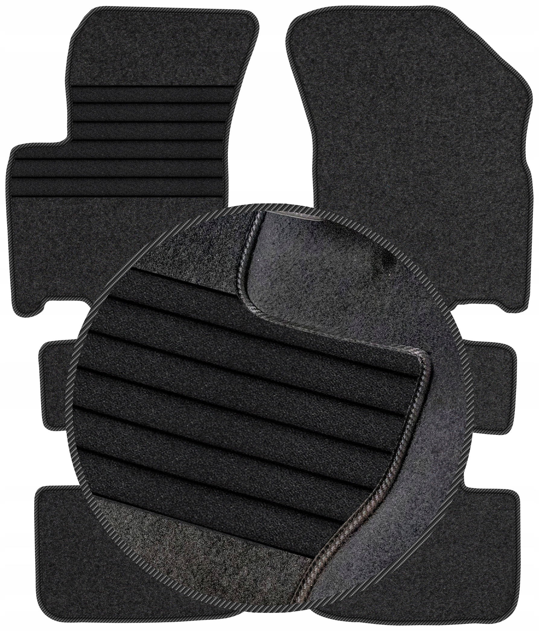 Fiat Sedici 2006-2014 Velurové autokoberce Zesílené XXL