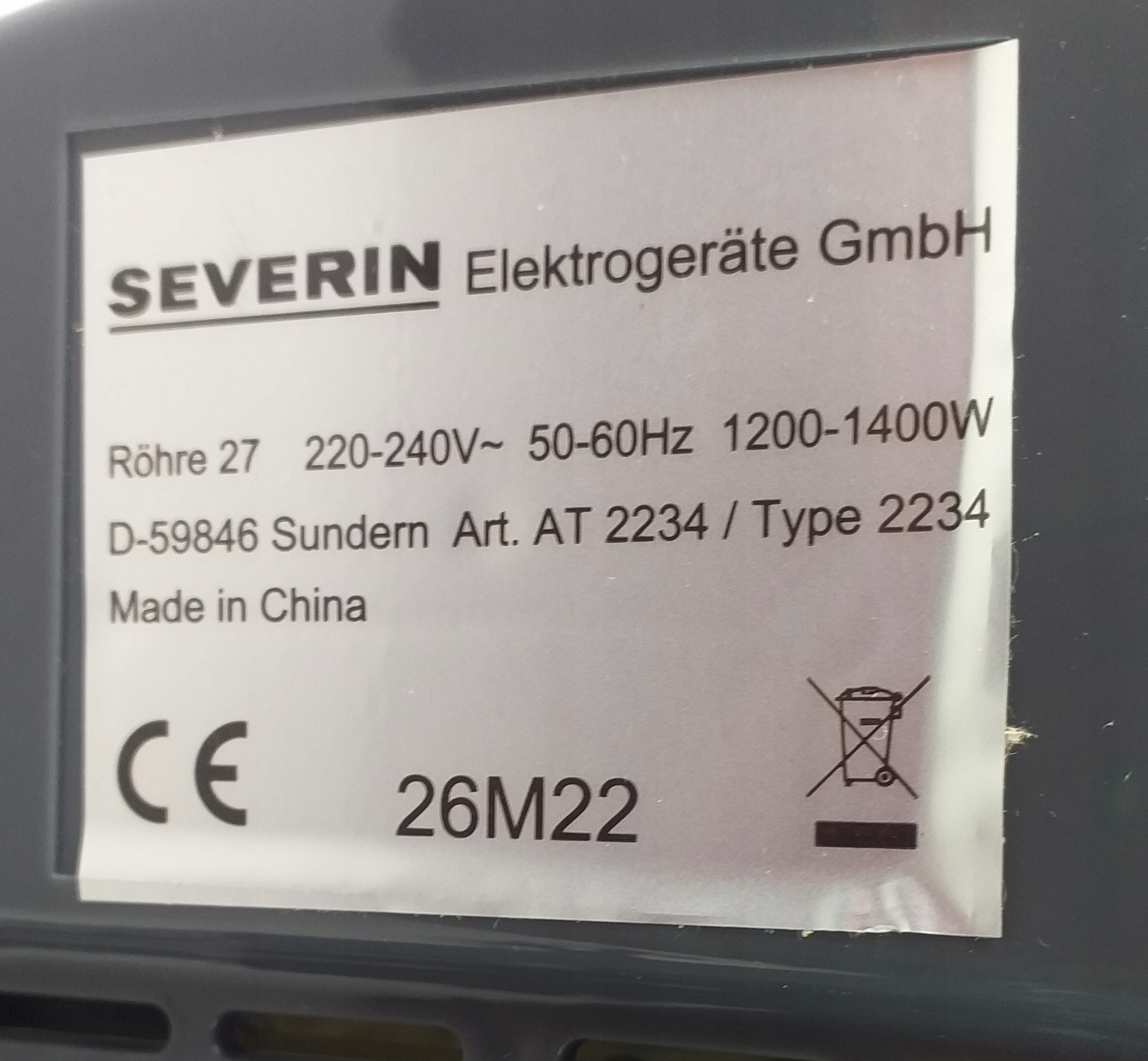 SEVERIN AT 2234 Toster 1400W Model AT 2234