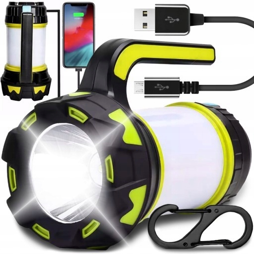 

Latarka Led Akumulatorowa Szperacz Powerbank Usb