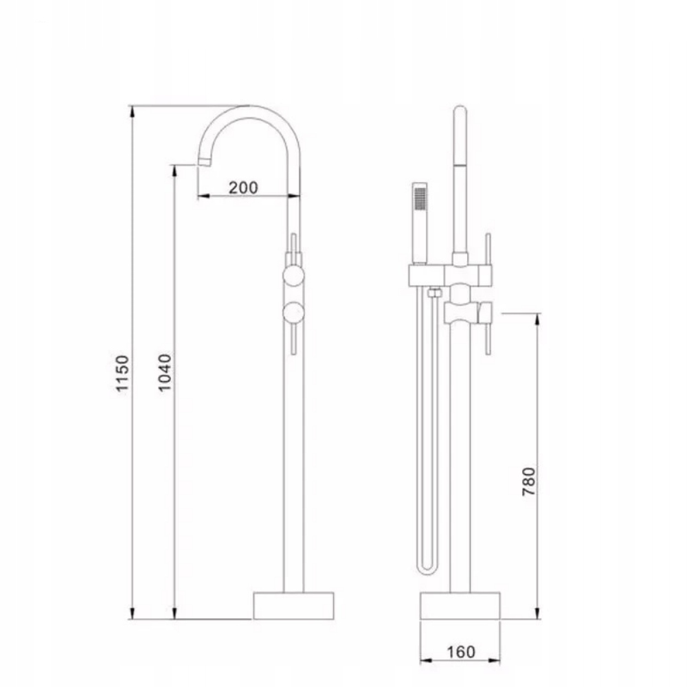 BATERIA WANNOWA WOLNOSTOJĄCA PODŁOGOWA ZŁOTA RUCHOMA JEDNOOTWOROWA MOSIĄDZ EAN (GTIN) 5905523410655