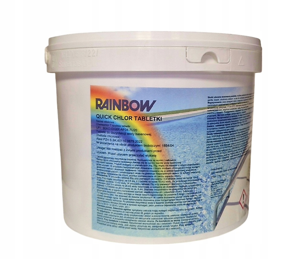 Chlor Szok szybkie tabletki 20g Quick Chlor Rainbow 5 kg