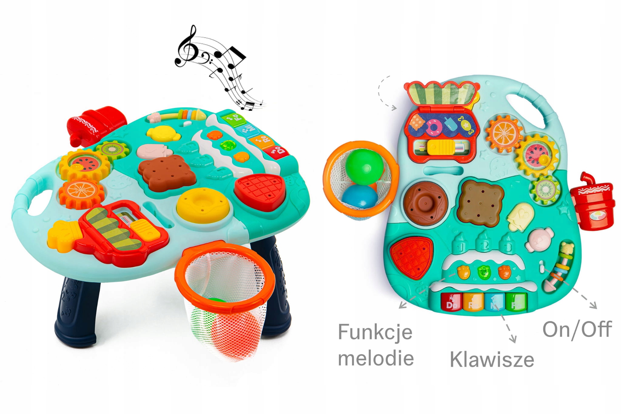 PCHACZ CHODZIK STOLIK EDUKACYJNY PIANINKO 2W1 ZIELONY Płeć unisex