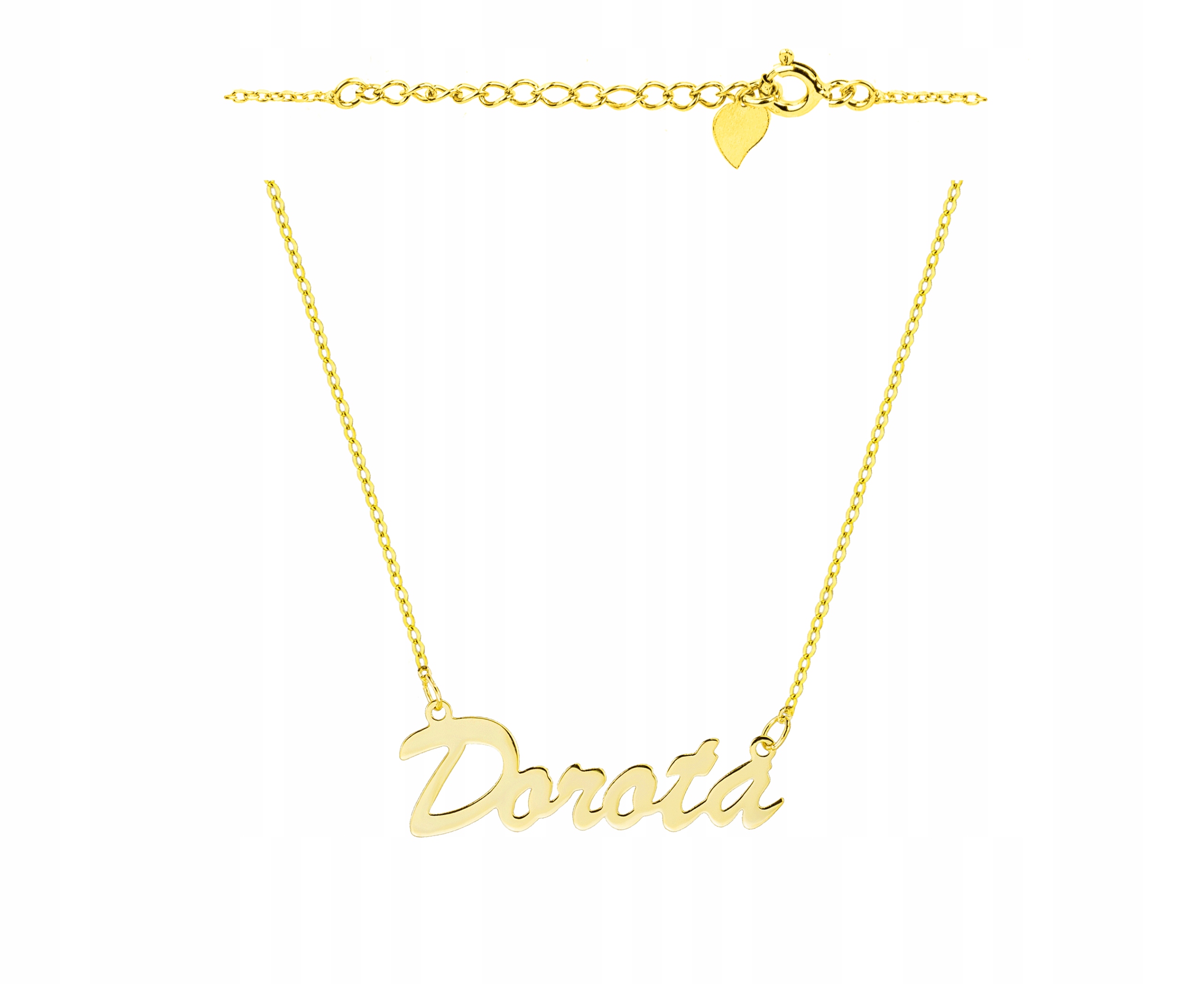 Pozlacený náhrdelník s řetízek, jméno Dorota 925 graw