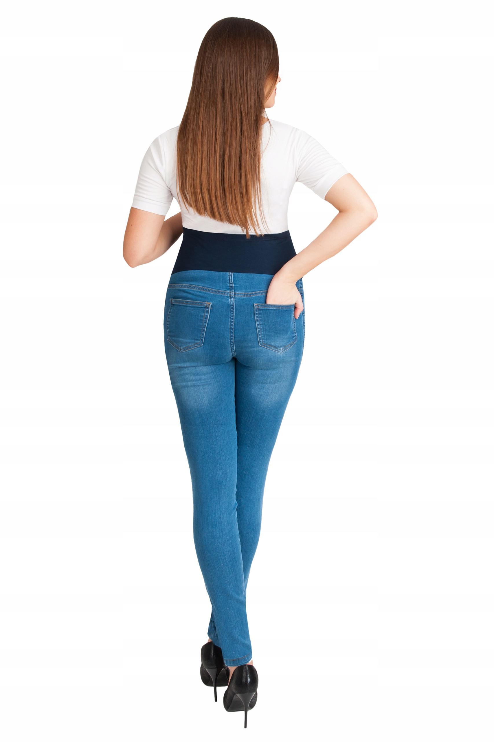 SPODNIE CIĄŻOWE JEANS RURKI Rozmiar XL