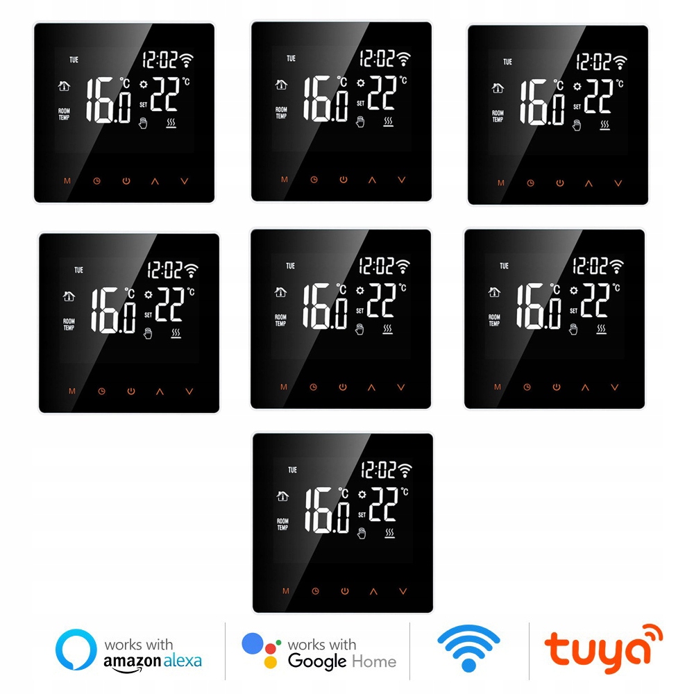 Termostat Wifi Tuya voda podlahové topení 7X