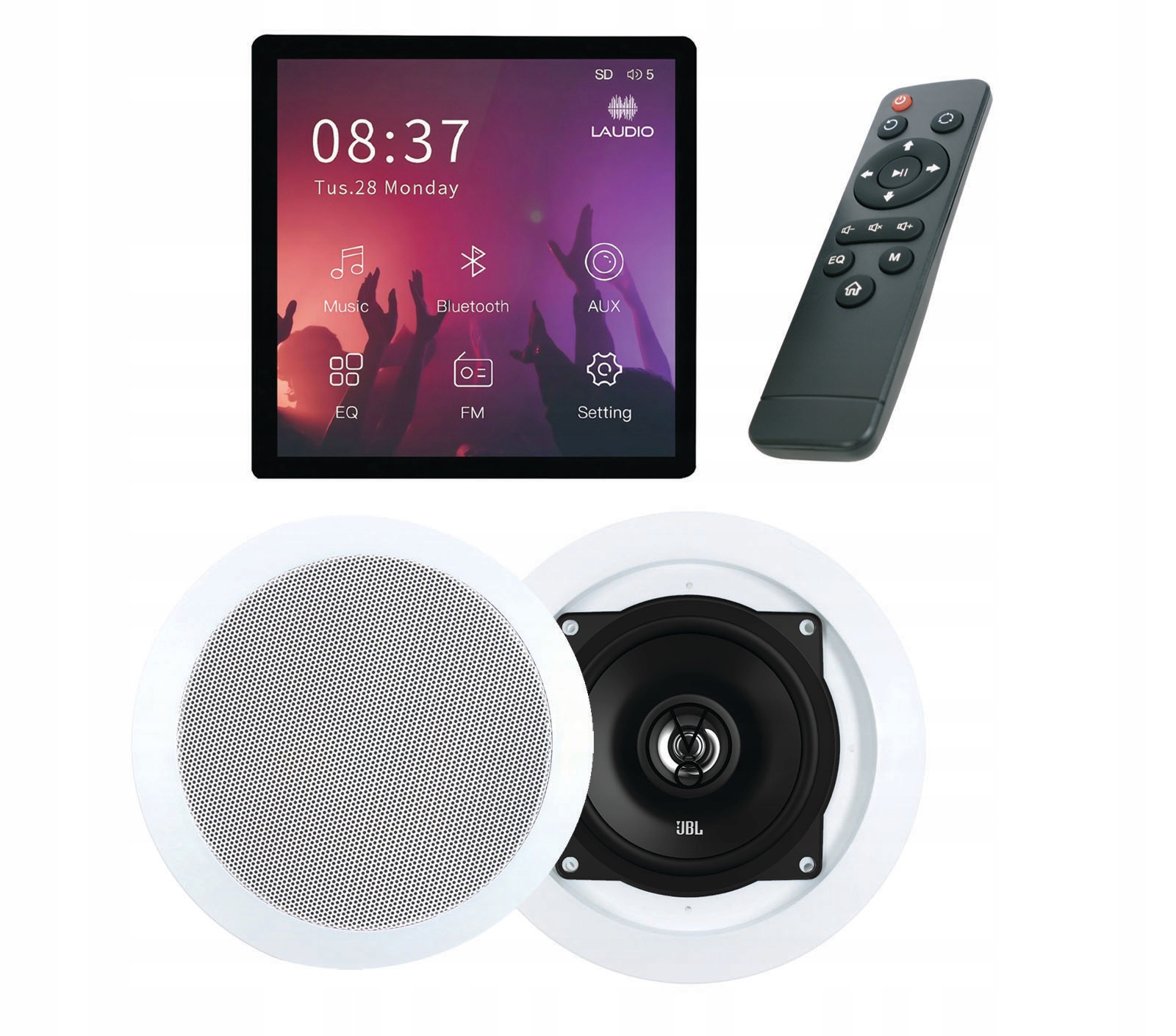 Podomítkové Rádio Laudio W20BT S Bluetooth Usb Sd Reproduktory Jbl 2X 30W