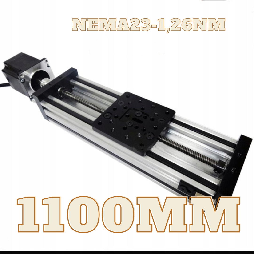 Lineární vedení Cnc lineárního vozíku 1100 mm NEMA23-1,26Nm Stříbrný Rtr TR8x8