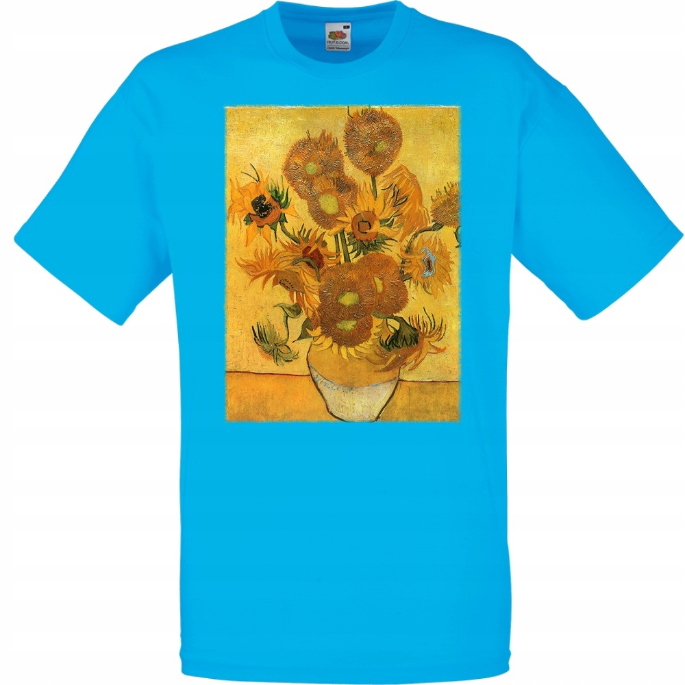 

Koszulka z nadrukiem Van Gogh słoneczniki S lazur