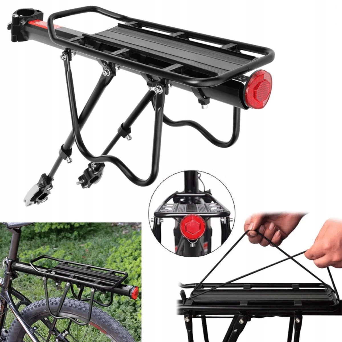 Bagażnik Rowerowy Tylny Aluminium Wytrzymały 50Kg Uniwersalny XXl